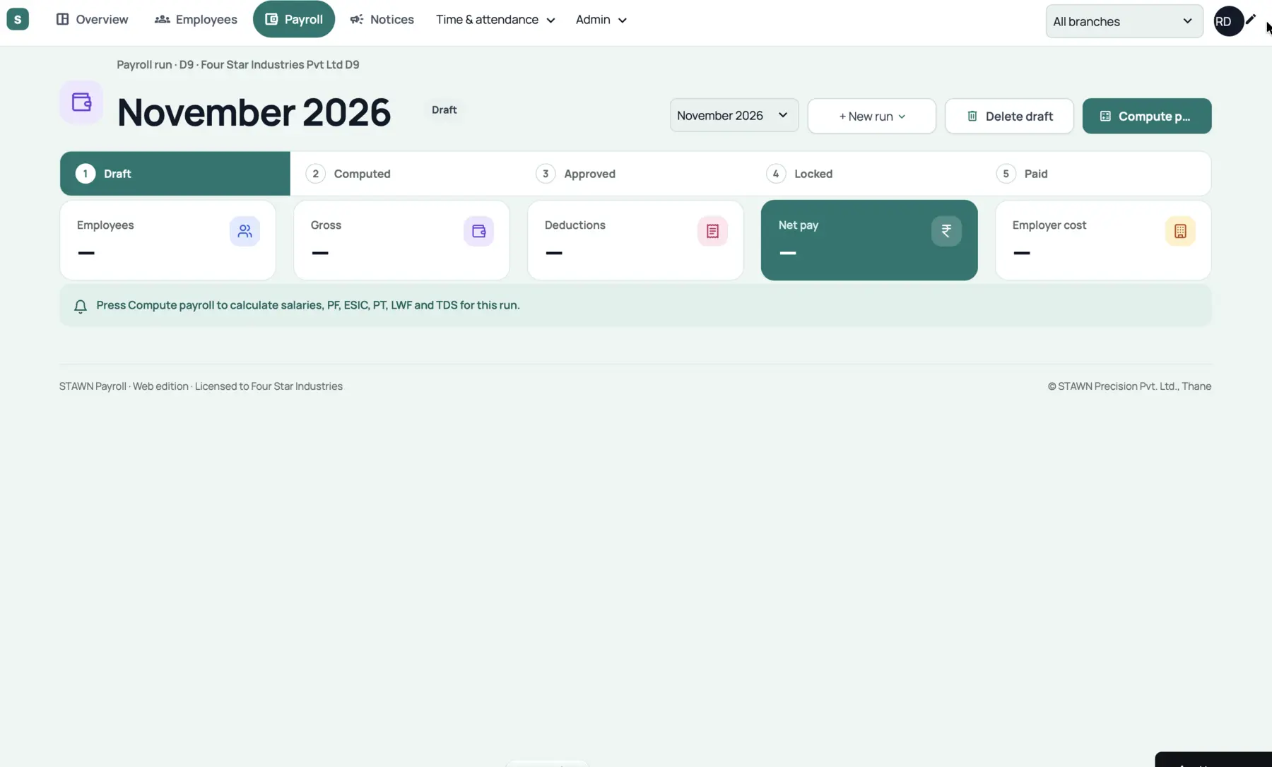 STAWN Payroll screen 2